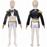 Kinder Mädchen Huntrix Rumi Gold schwarz weiß Kostüm Cosplay Outfits